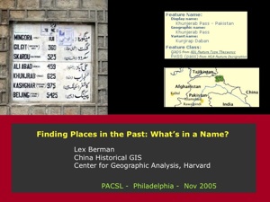 Lex Berman on Finding Places in the Past: What's in a Name?