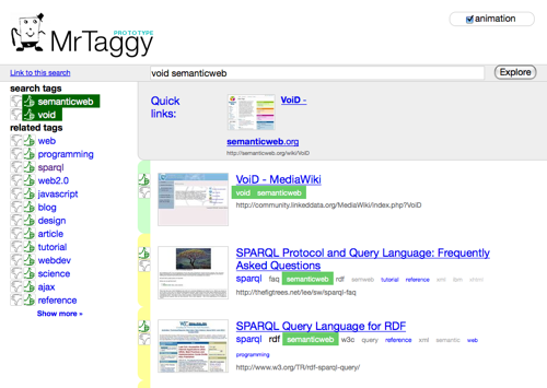 Mr. Taggy search results for void, filtered by semantic web